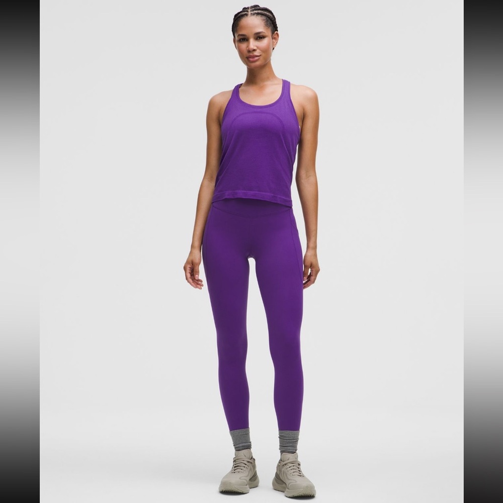 Lululemon fast and free college Purple Leggings 10